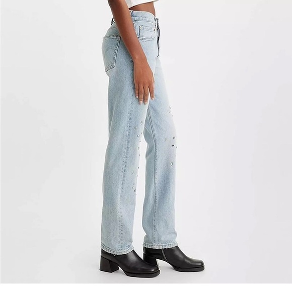 Levi’s 501 straight  leg with adorables stones - Picture 2 of 9
